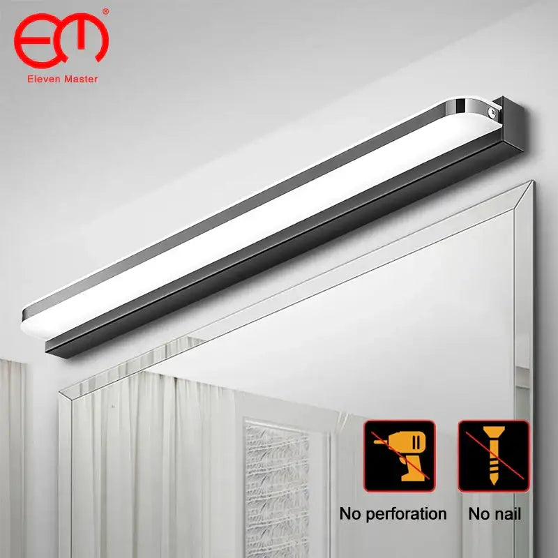 Modern chrome finished decorbites led mirror light with sleek rectangular design and integrated diffuser for bathroom vanity lighting