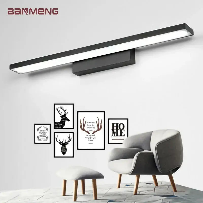 Black rectangular decorbites led mirror wall lamp with sleek modern design for indoor led mirror light fixture
