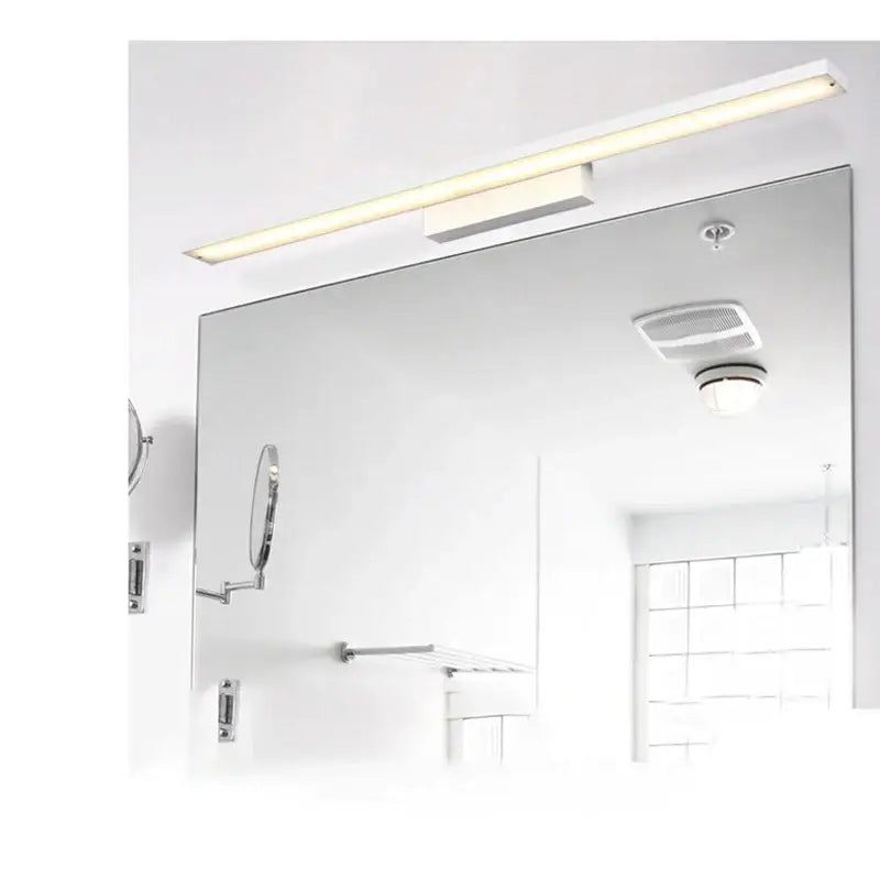 Modern white DecorBites LED mirror light wall lamp with sleek rectangular design and integrated lamp housing