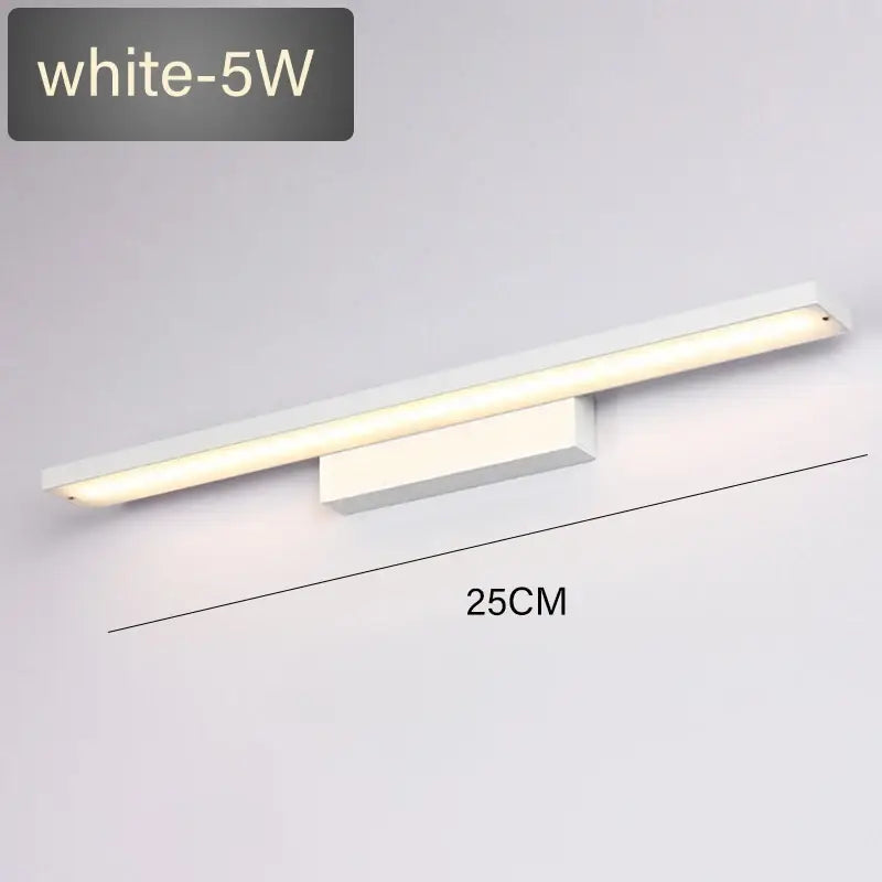 White 5w wall lamp DecorBites led mirror light fixture with sleek modern design 25cm length for indoor use