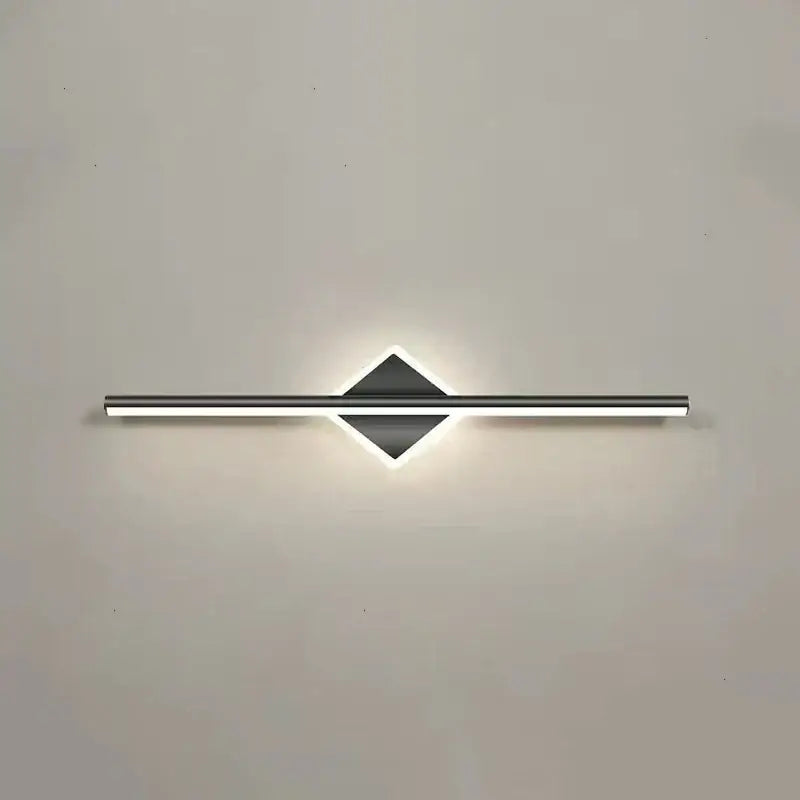 Modern minimalist wall lamp with sleek silver finish and illuminated diamond center for decorbites led mirror light