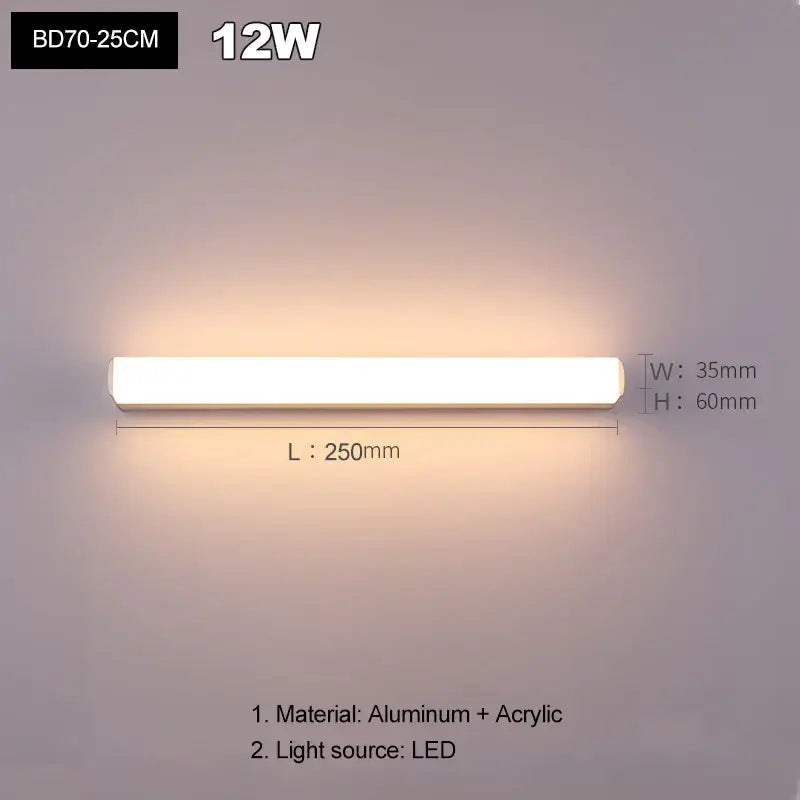 A sleek modern 12w aluminum and acrylic decorbites led mirror light wall sconce for indoor living room lighting