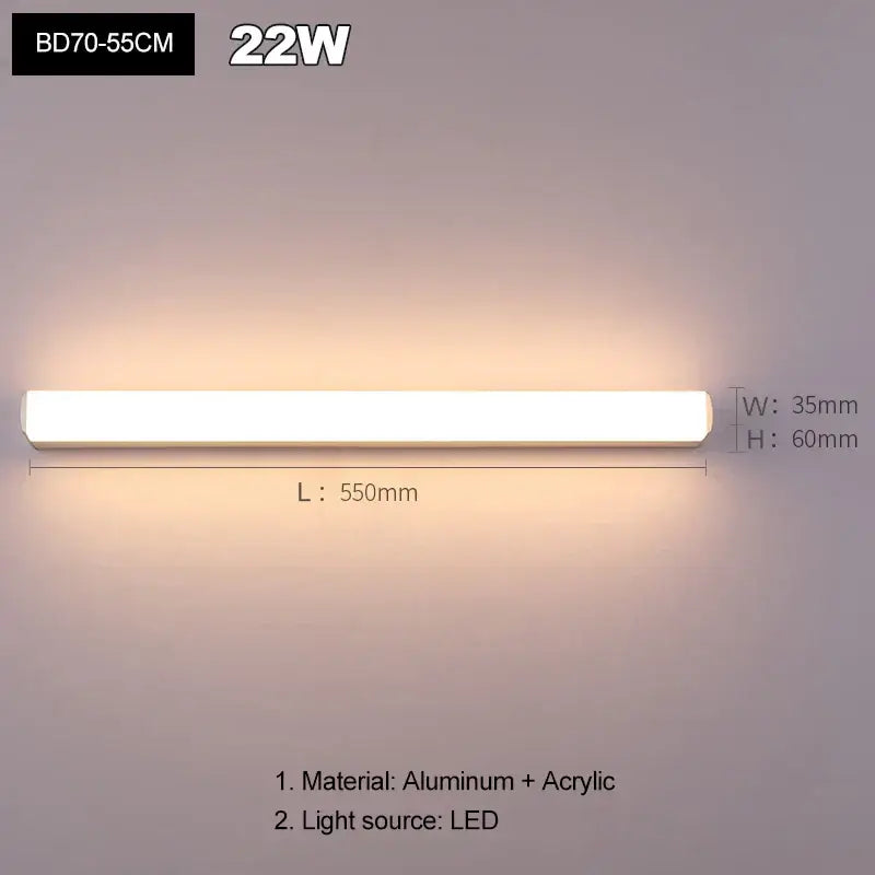 A sleek modern 22w aluminum and acrylic decorbites led mirror wall sconces for indoor living room lighting