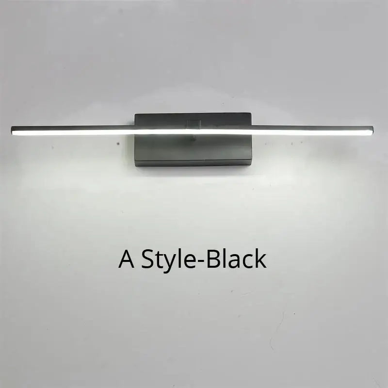 A sleek black decorbites led mirror light wall lamp with a minimalist rectangular design for modern indoor use
