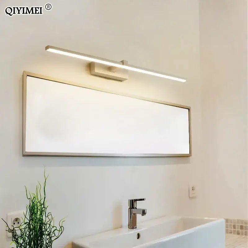 Modern silver decorbites led mirror lights with sleek rectangular design for waterproof indoor bathroom lighting