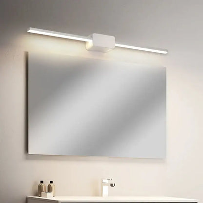 Modern white decorbites led mirror wall sconces with sleek rectangular design and integrated lamp for bathroom and kitchen use