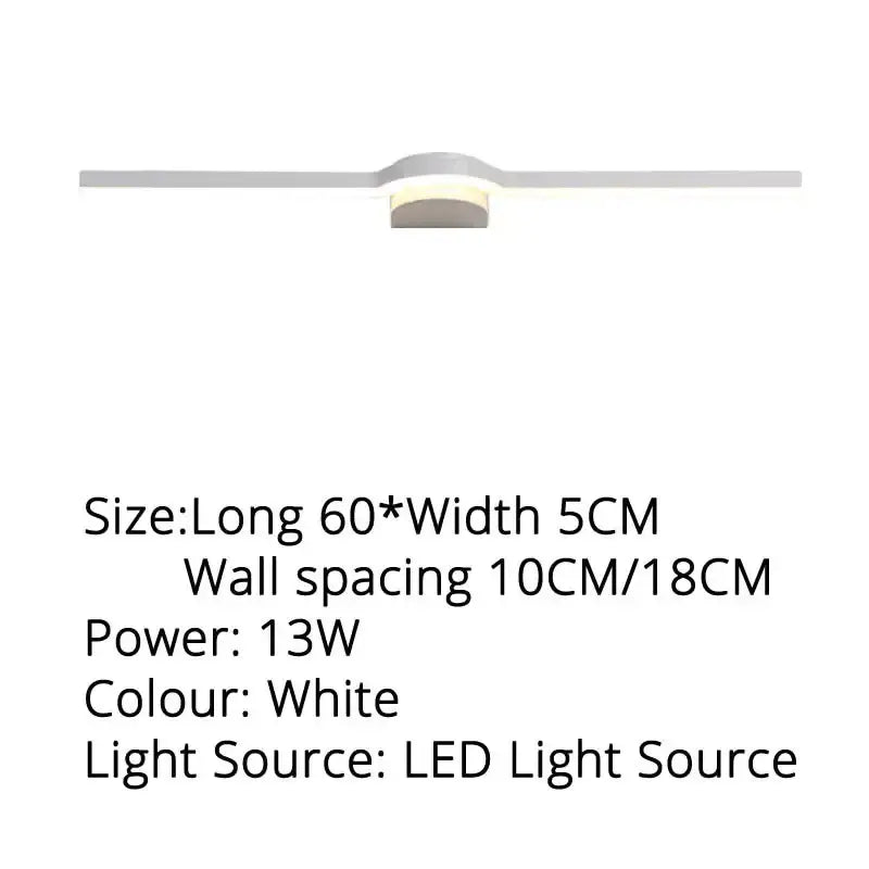 White led ceiling light with sleek horizontal bar and circular fixture for decorbites led mirror wall sconces