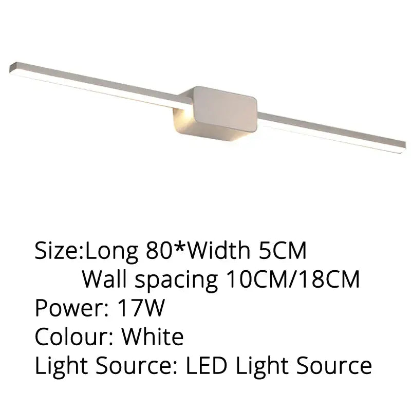 White decorbites led mirror wall sconces with sleek modern design featuring two bars for bathroom or kitchen use