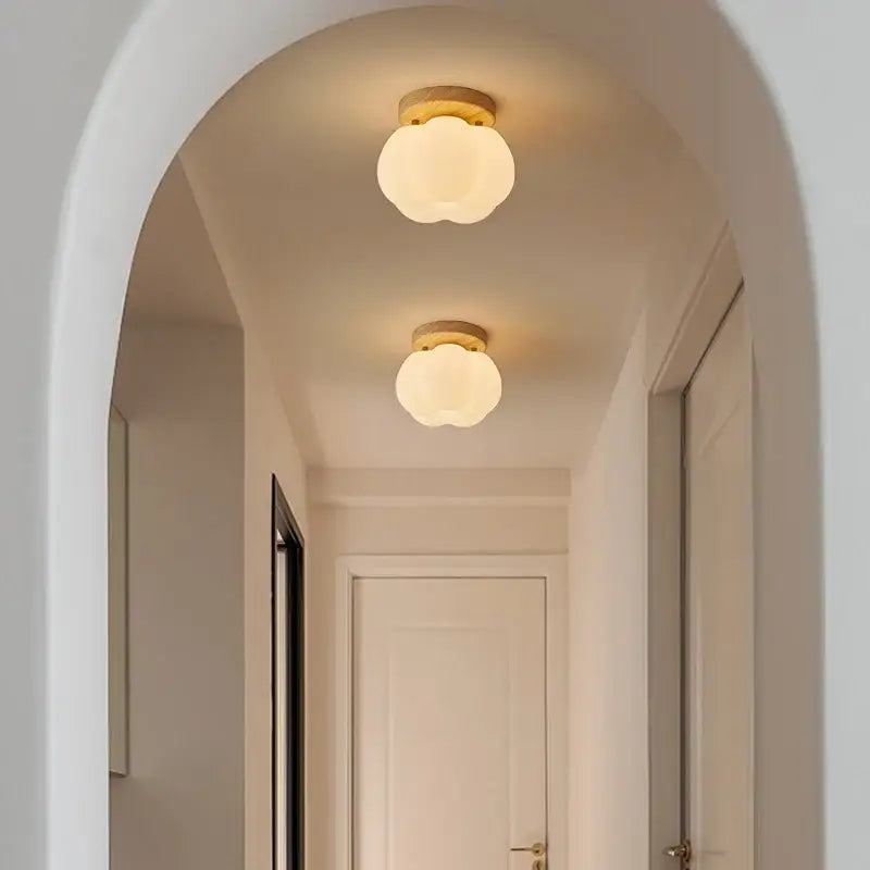 Two warm-toned cloud-shaped decorbites led modern ceiling lights with gold-finished fixtures for indoor living spaces