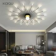 Decorbites™ led modern ceiling lights with black and gold starburst design for bedroom hall and living room lighting