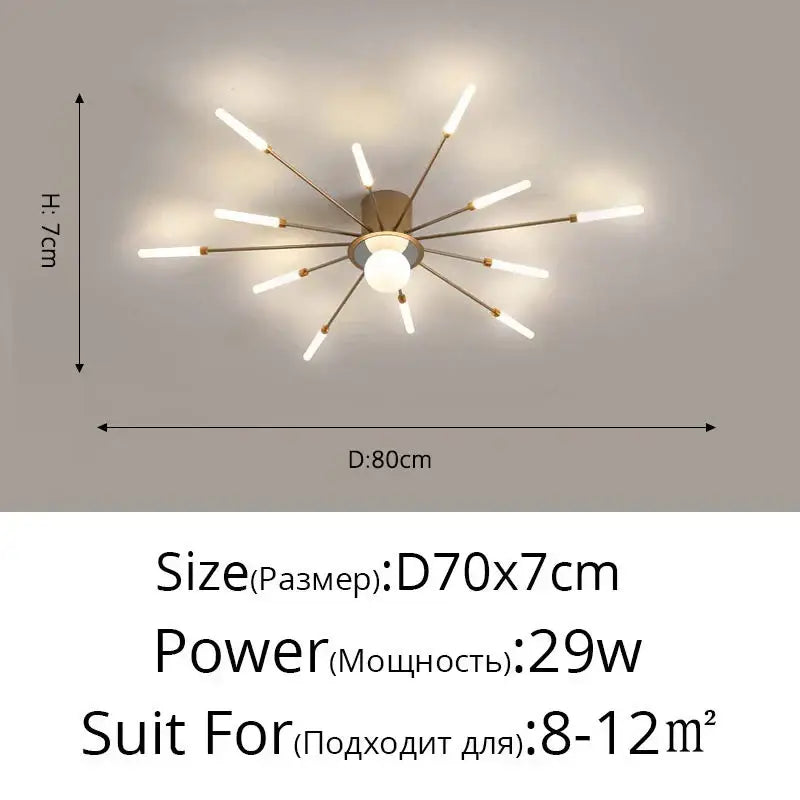 Decorbites™ modern ceiling lights with brass finish and white cylindrical bulbs for bedroom hall and living room use