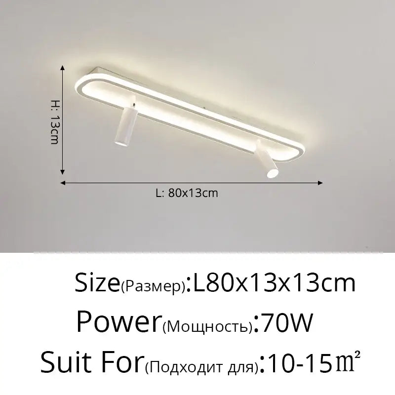 Modern chandelier decorbites led modern white ceiling light with sleek rectangular design and integrated spotlights for indoor use