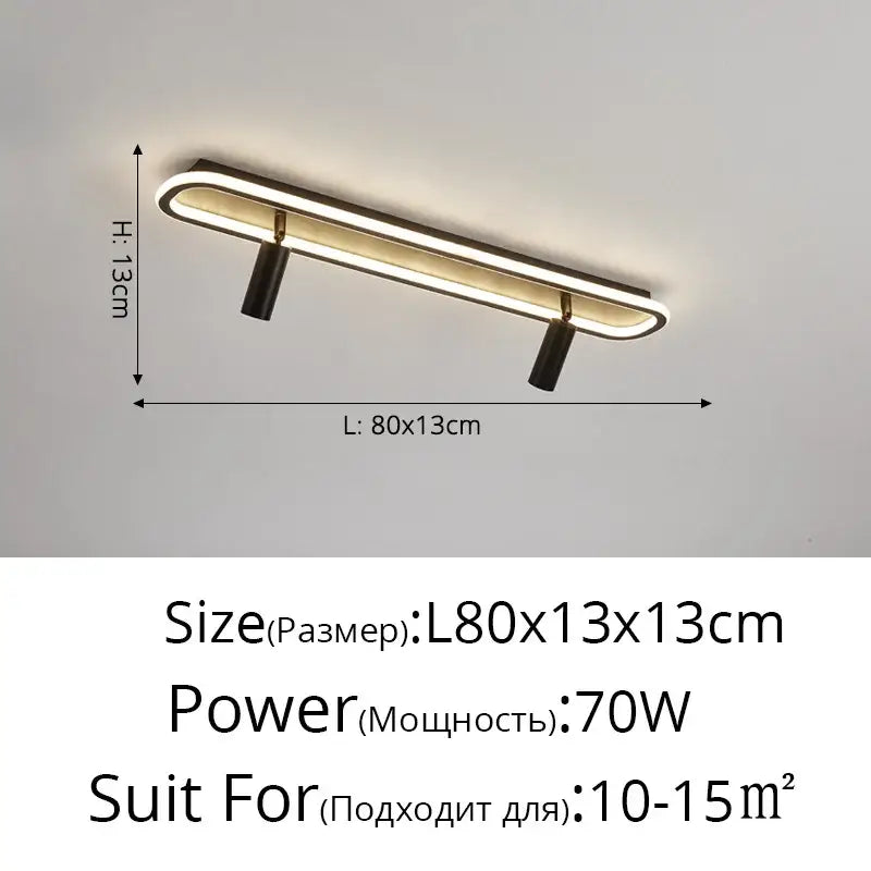 Modern chandelier decorbites led modern with elongated oval warm white led and black cylindrical mounting brackets for indoor use