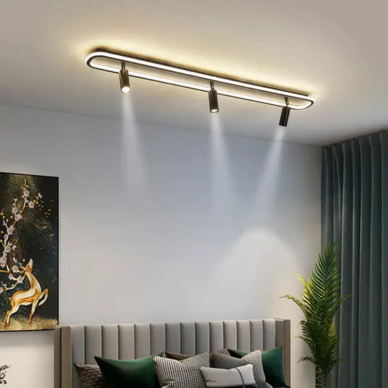 Modern chandelier decorbites led modern metallic track lighting fixture with three adjustable spotlights for indoor use