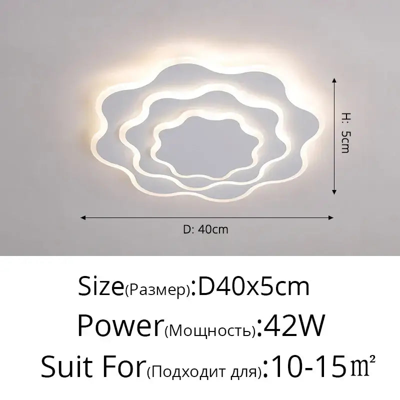 Modern led ceiling light by decorbites led modern features sleek layered cloud design in soft white and silver for home decor