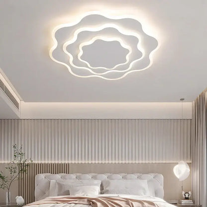 Modern white decorbites led modern ceiling light with layered cloud-like design for home decor and lighting settings