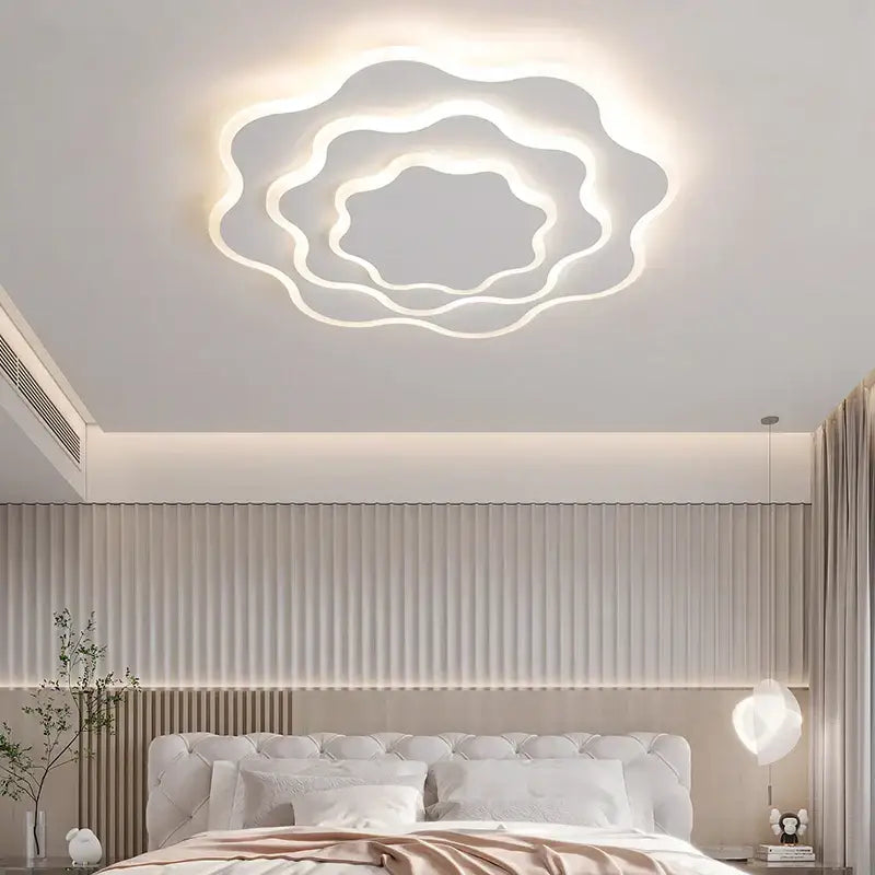 Modern white decorbites led modern ceiling light with layered cloud-like design for home decor and lighting settings