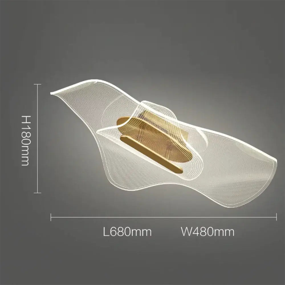 Modern minimalist decorbites led modern floor lamp with translucent sculpted acrylic shell and gold-toned metal accents