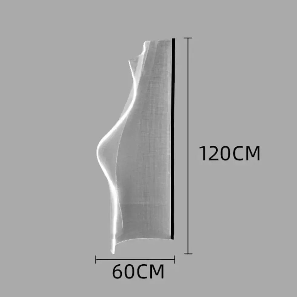 Decorbites led modern floor lamp with translucent 120cm sculptural wall hanging and subtle textured draped design