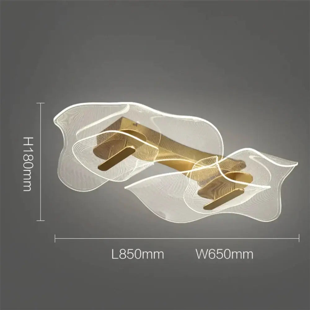 Modern gold-toned decorbites led modern floor lamp with translucent acrylic wave design for living room decor