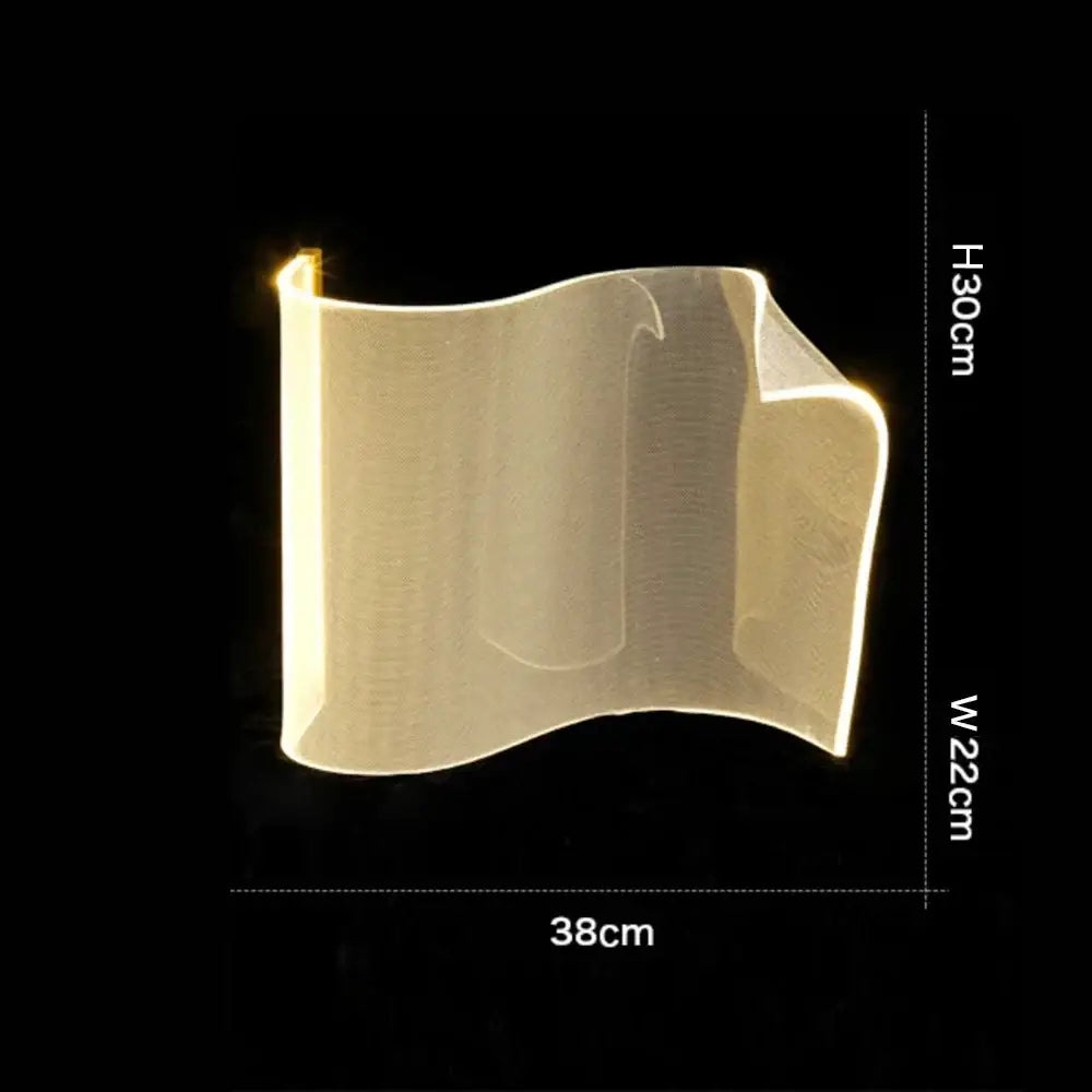 Decorbites led modern floor lamp with translucent wave-shaped design and warm glow for living room decoration