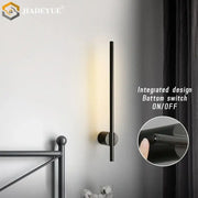 Black matte finish decorbites led modern wall lamp with cylindrical design and built-in bottom switch for bedroom decor