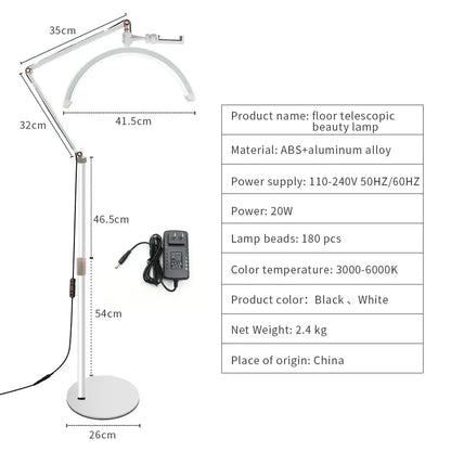Black and white decorbites led moon floor lamp with abs and aluminum alloy for eyebrow tattoo and eyelash extensions