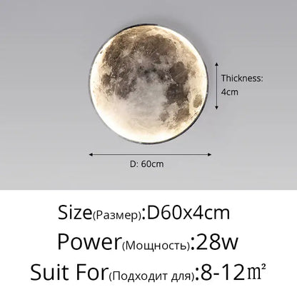 Circular decorbites led moon wall lamp with realistic beige and gray crater surface for bedroom and living room decor