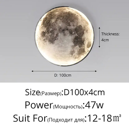 Decorbites led moon wall lamp featuring a circular illuminated moon shape with realistic craters for indoor decor