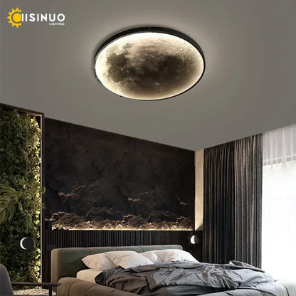 Circular wall lamp with realistic gray and white moon surface design featuring detailed craters by decorbites led moon