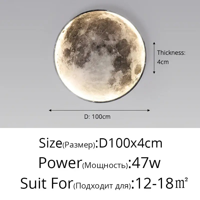 Decorbites led moon wall lamp with realistic textured craters and soft illumination for modern nordic bedroom decor