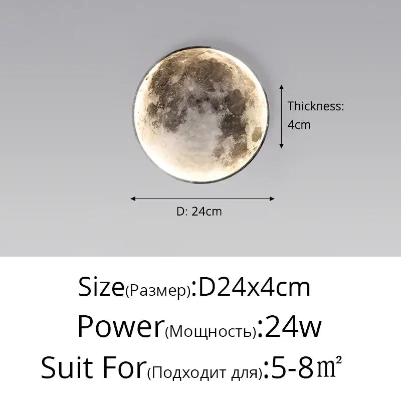 Decorbites led moon wall lamp featuring a circular textured moon design with realistic craters for modern decor