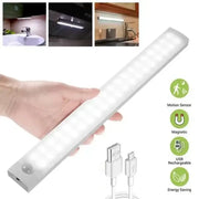 White decorbites led motion sensor cabinet light strip with magnetic mount and usb rechargeable nightlight features