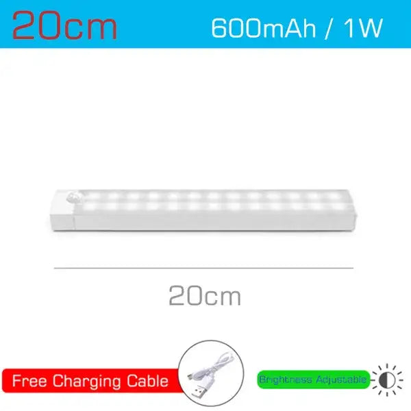 A sleek white 20cm decorbites led motion sensor light bar with adjustable brightness for modern home lighting