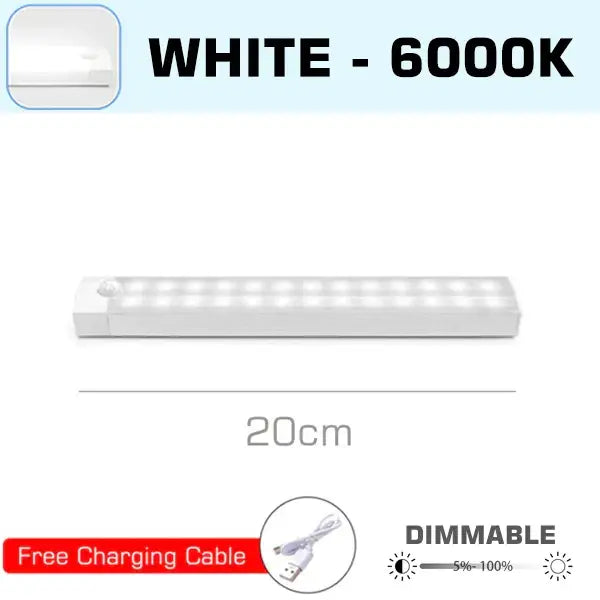 White 20cm led strip light with dimmable brightness for DecorBites led motion sensor night light wall lamp