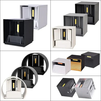 Modern recessed decorbites led motion sensor wall lamp in black white and metallic finishes for indoor outdoor use
