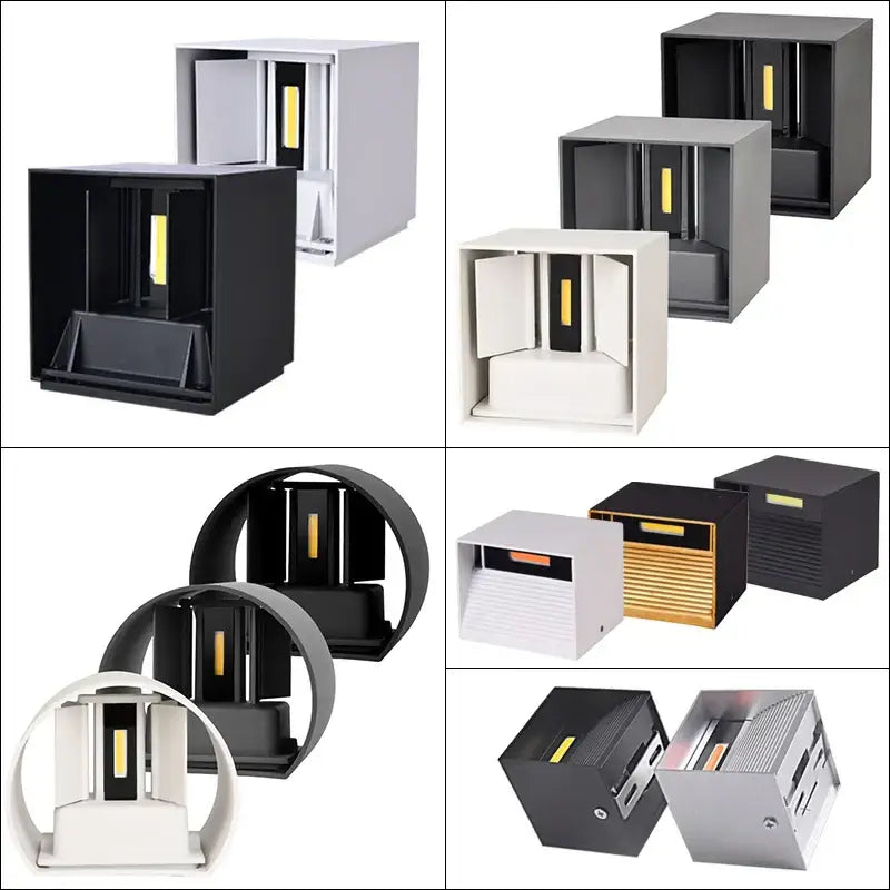 Modern recessed decorbites led motion sensor wall lamp in black white and metallic finishes for indoor outdoor use
