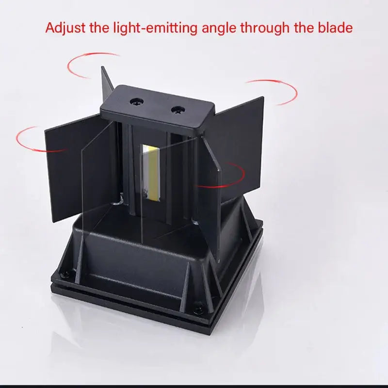 Black plastic decorbites led motion sensor wall lamp with adjustable angled blades for directional lighting