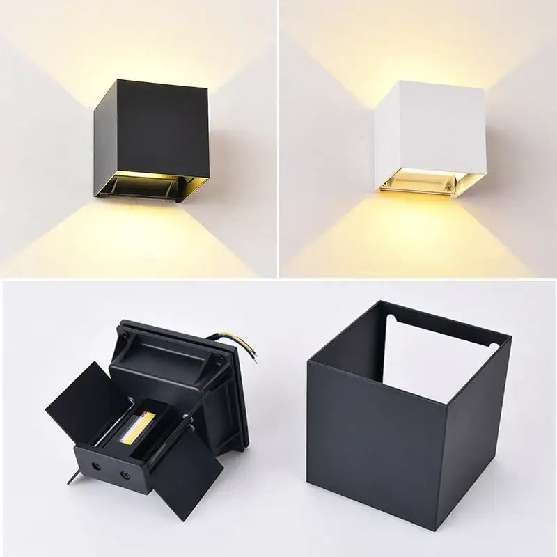 Black square wall lamp decorbites led motion sensor sconce with sleek modern design and warm led lighting
