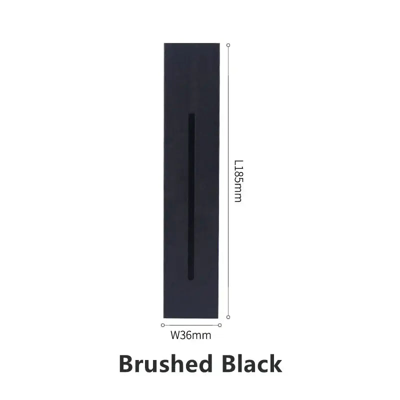Brushed black rectangular wall-mounted pull handle with central slot for DecorBites LED motion sensor wall lamps