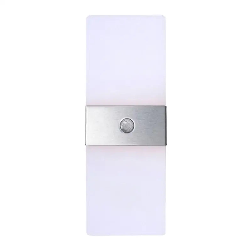 Modern white wall light with brushed metal sensor strip decorbites led motion sensor for hallway bedroom use