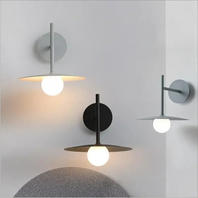 Modern minimalist decorbites led movable arm wall lamp with matte black and gray finishes for indoor bedroom lighting