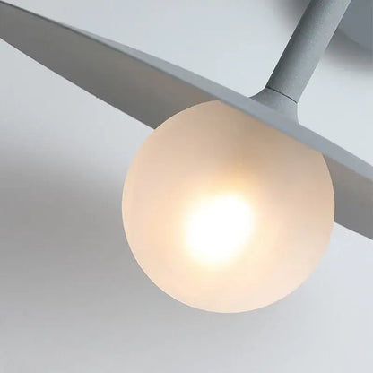 Decorbites led movable arm wall lamp with frosted glass globe and gray metal arms for bedroom indoor lighting