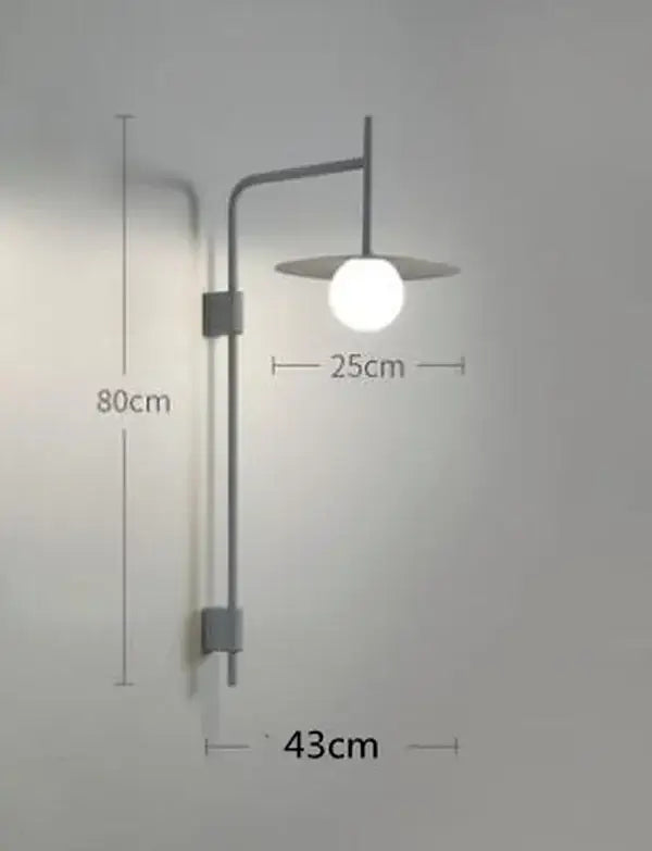 Modern minimalist DecorBites LED movable wall lamp with matte gray metal arm and frosted glass shade for indoor lighting