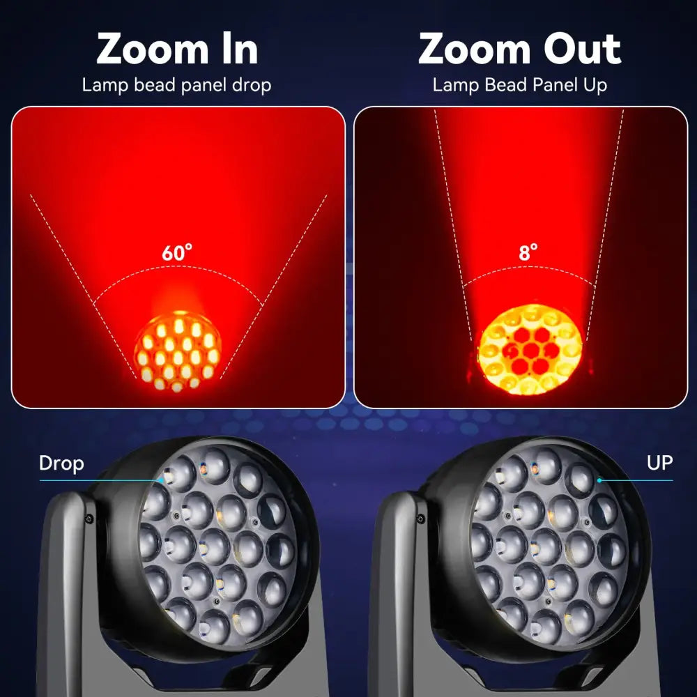 Black circular decorbites led moving head spotlight with 16 bright white bulbs in durable housing for dynamic lighting
