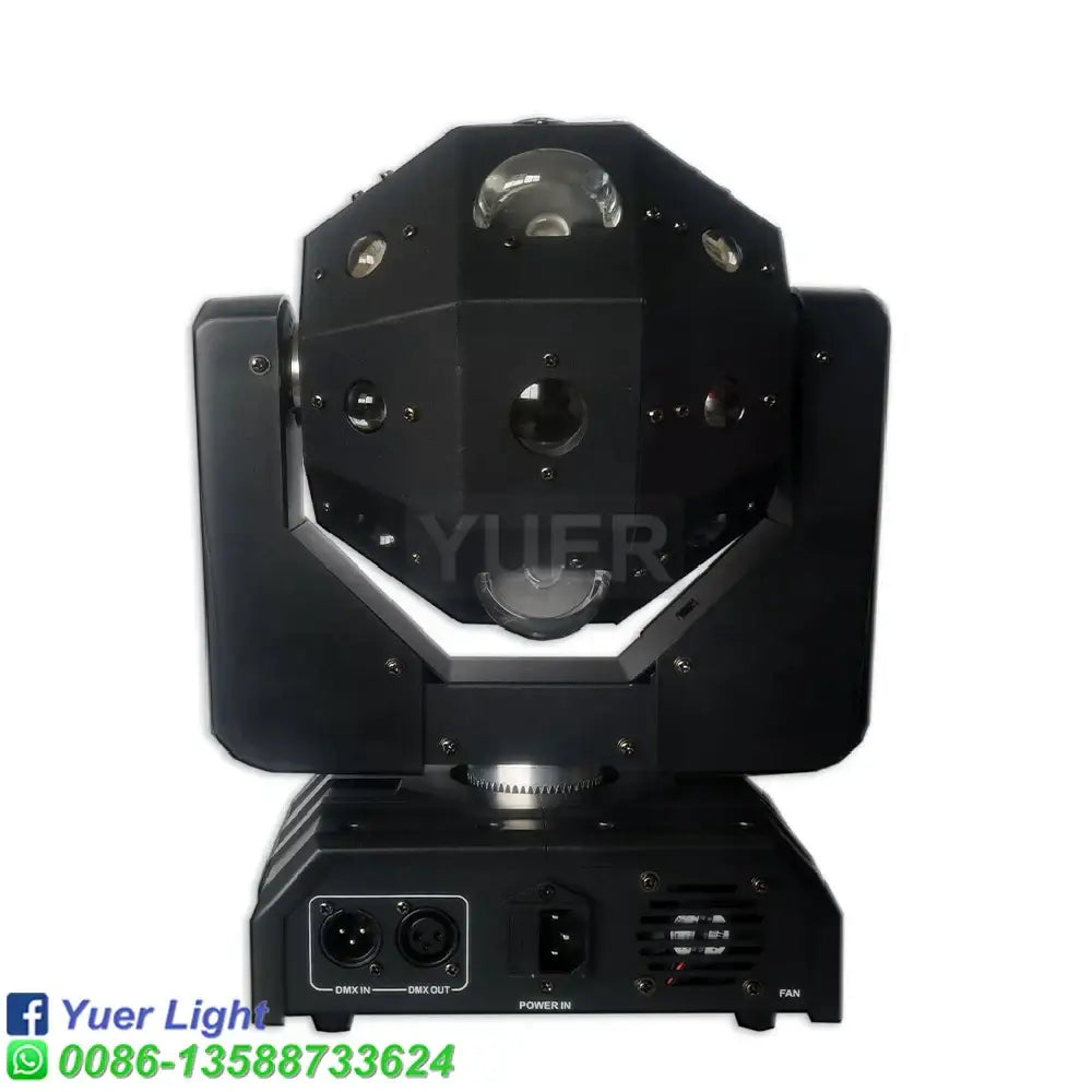 Black yuer light dmx moving head ball laser with geometric head and control ports for disco dj beam use