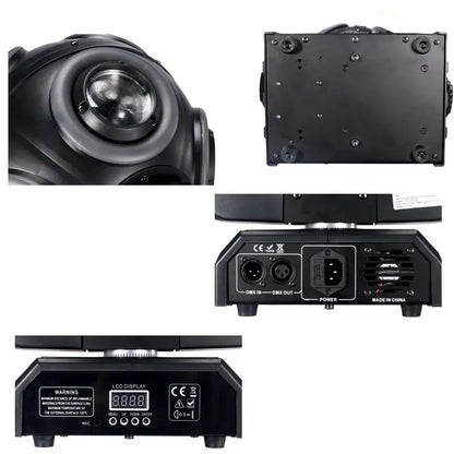 Black decorbites led moving head beam light with circular lens lcd display and multiple input output ports for dj stage