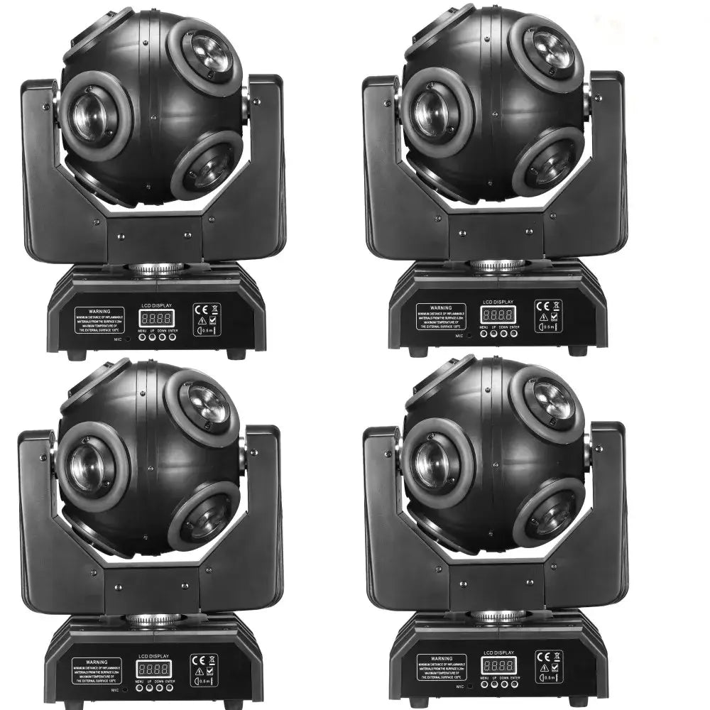 Black spherical decorbites led moving head beam spotlights with rgbw halo and digital displays for disco stage lighting