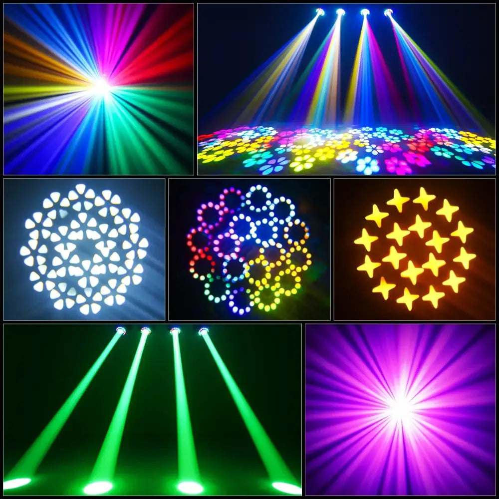Colorful decorbites led moving head light projecting vibrant patterned beams with 10 gobos for events use