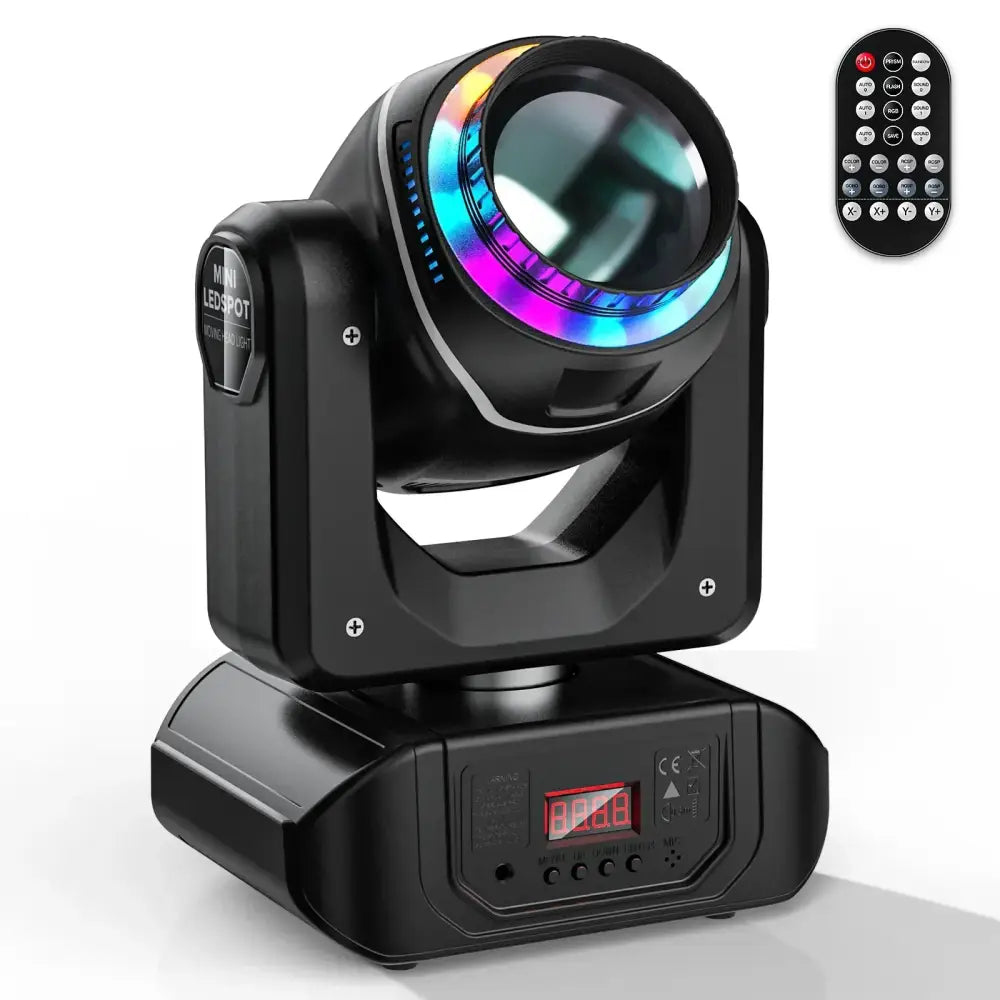 Black decorbites led moving head mini spotlight with colorful rgb ring and remote control for events lighting